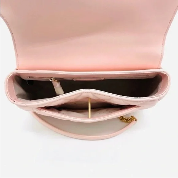 Kate Spade Carey Small Quilted Flap Shoulder Crossbody Bag Light Pink/ Gold - Picture 8 of 10